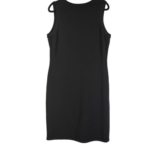 NEW, St.John Santiago Knit Scoop-Neck Sleeveless Dress in Black Size L #MD1100 - Picture 5 of 10